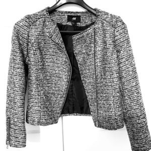 Black/grey/white tweed jacket
